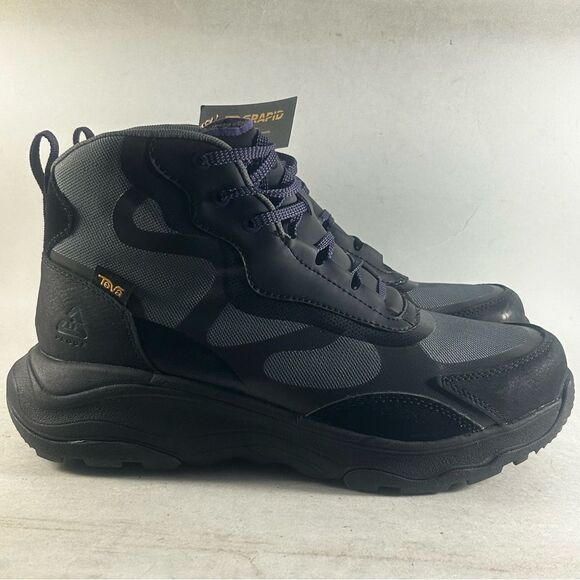 Teva Geotrecca RP Mid Waterproof Hiking Boot Black Gray Womens Size 7 - Picture 1 of 10